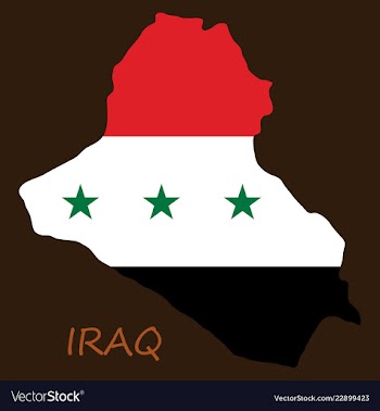 Flag map of iraq vector image
