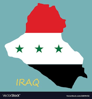 Flag map of iraq vector image