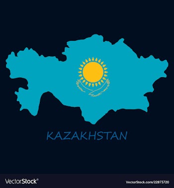 Flag map of kazakhstan vector image