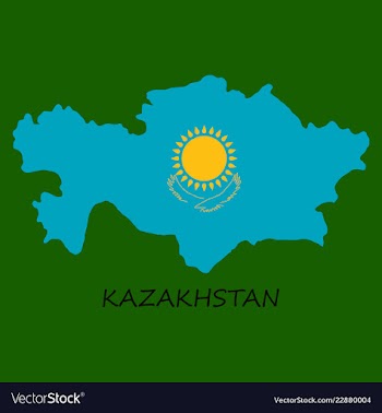 Flag map of kazakhstan vector image