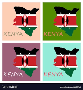 Flag map of kenya vector image