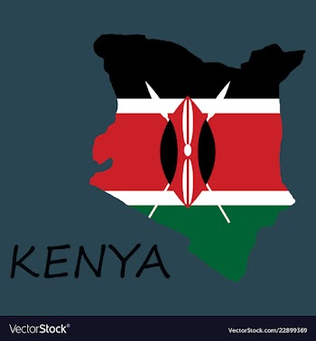 Flag map of kenya vector image