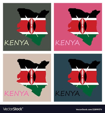 Flag map of kenya vector image
