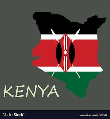 Flag map of kenya vector image