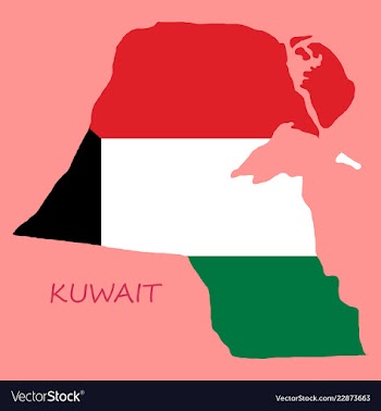 Flag-map of kuwait vector image