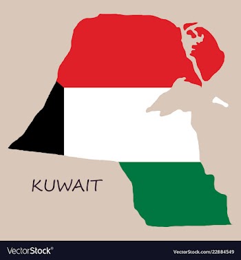 Flag-map of kuwait vector image