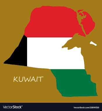 Flag-map of kuwait vector image