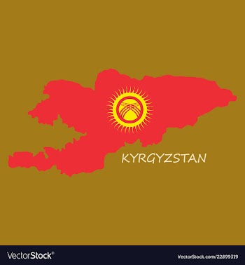 Flag map of kyrgystan vector image