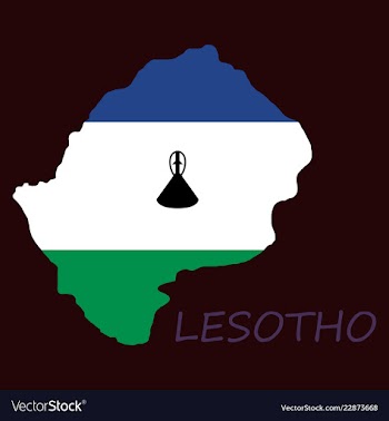 Flag map of lesotho vector image