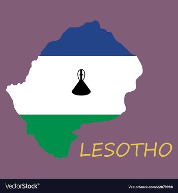 Flag map of lesotho vector image