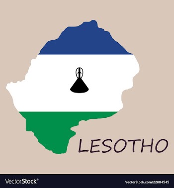 Flag map of lesotho vector image