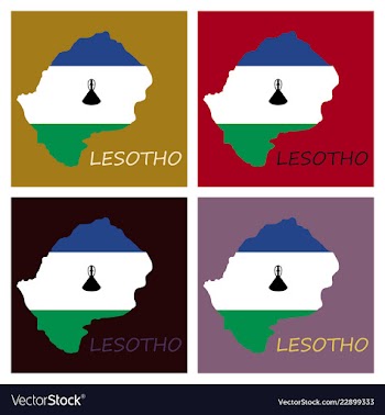 Flag map of lesotho vector image
