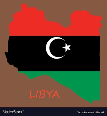 Flag map of libya vector image