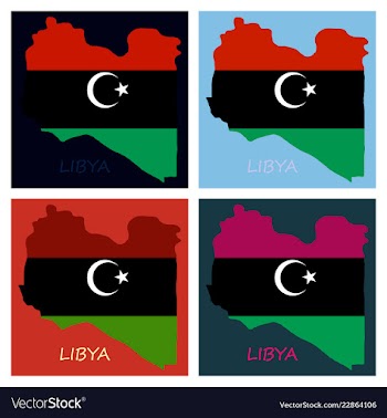 Flag map of libya vector image