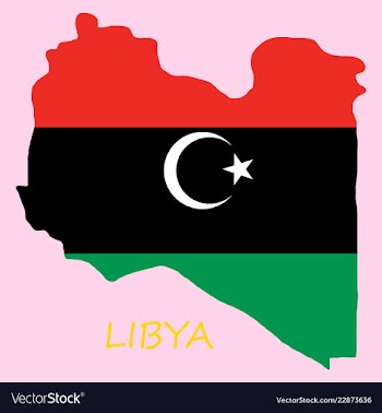 Flag map of libya vector image