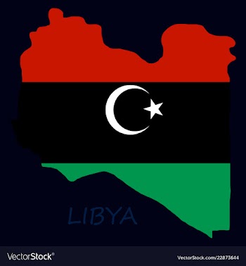 Flag map of libya vector image