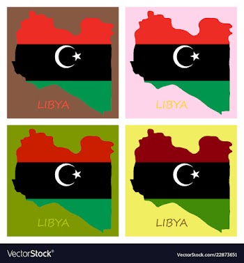 Flag map of libya vector image