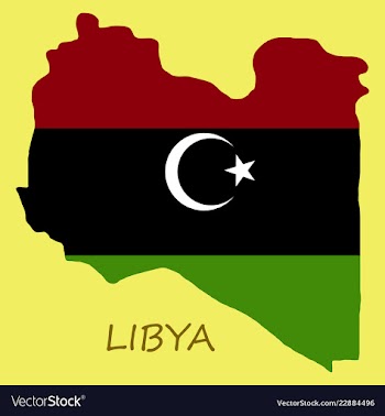 Flag map of libya vector image