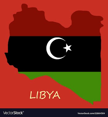 Flag map of libya vector image
