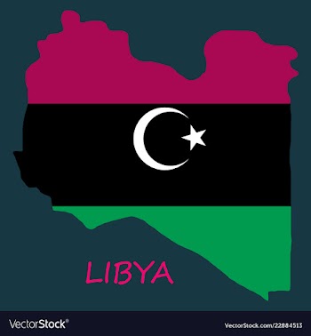 Flag map of libya vector image