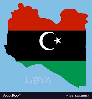Flag map of libya vector image