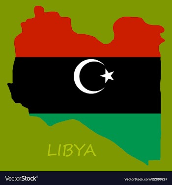 Flag map of libya vector image
