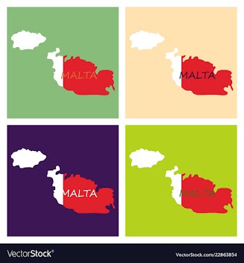 Flag map of malta vector image
