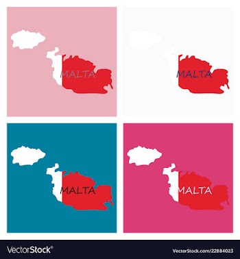 Flag map of malta vector image