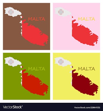 Flag map of malta vector image