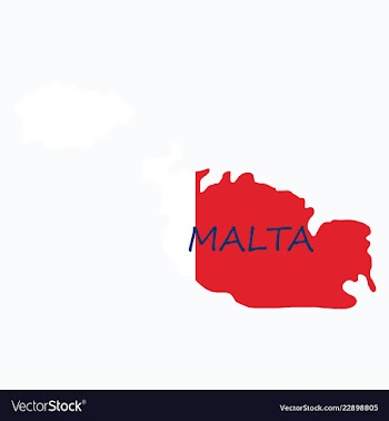 Flag map of malta vector image