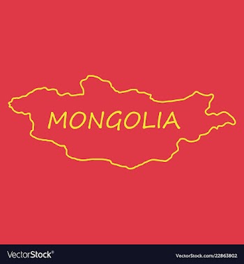 Flag map of mongolia vector image