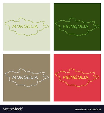 Flag map of mongolia vector image