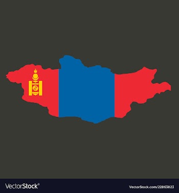 Flag map of mongolia vector image