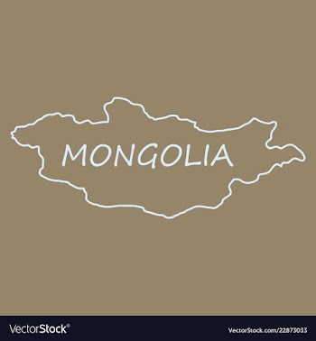 Flag map of mongolia vector image