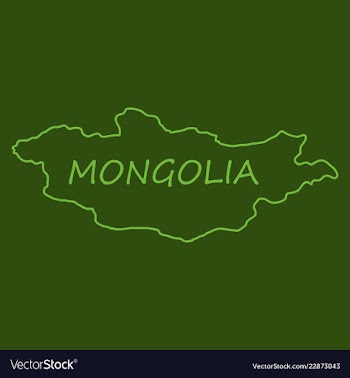 Flag map of mongolia vector image