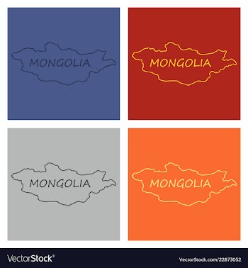 Flag map of mongolia vector image