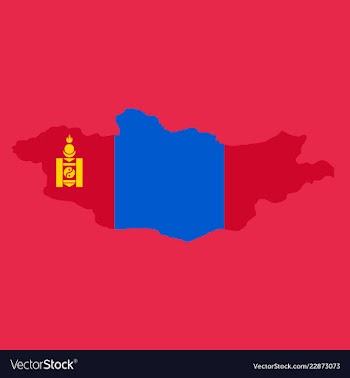 Flag map of mongolia vector image