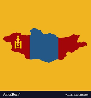 Flag map of mongolia vector image
