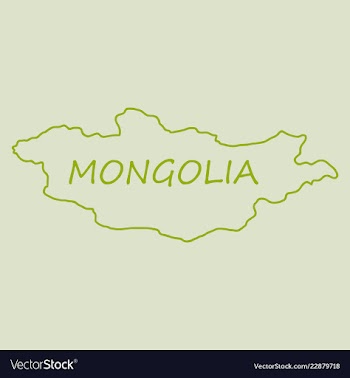 Flag map of mongolia vector image