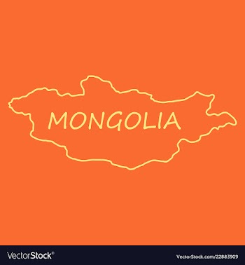 Flag map of mongolia vector image
