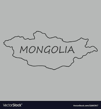 Flag map of mongolia vector image