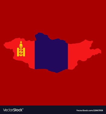 Flag map of mongolia vector image
