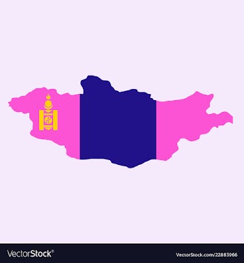 Flag map of mongolia vector image