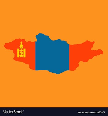 Flag map of mongolia vector image