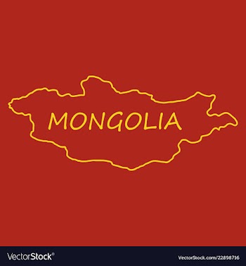 Flag map of mongolia vector image