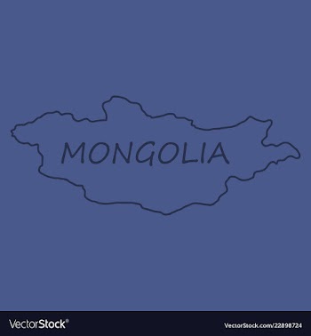 Flag map of mongolia vector image