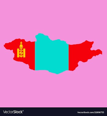 Flag map of mongolia vector image