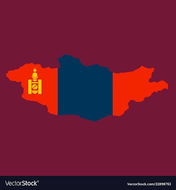 Flag map of mongolia vector image