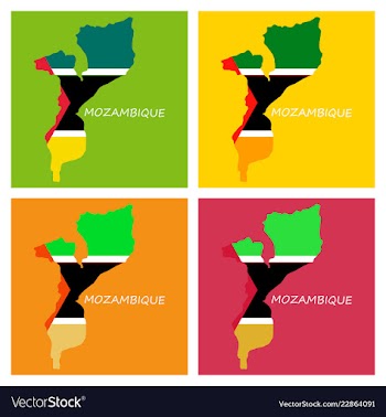 Flag-map of mozambique vector image