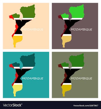 Flag-map of mozambique vector image